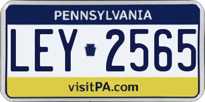 PA license plate LEY2565