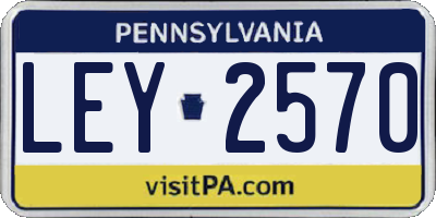 PA license plate LEY2570