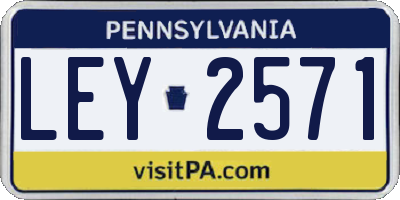 PA license plate LEY2571