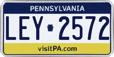 PA license plate LEY2572