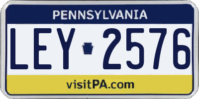 PA license plate LEY2576