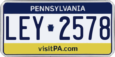 PA license plate LEY2578