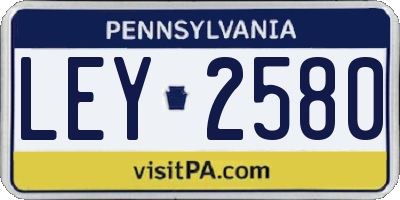 PA license plate LEY2580