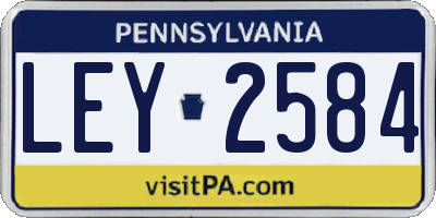 PA license plate LEY2584