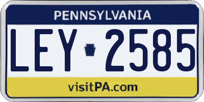 PA license plate LEY2585
