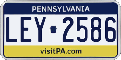 PA license plate LEY2586