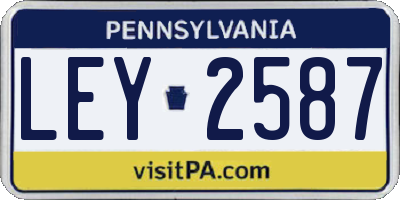 PA license plate LEY2587