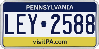 PA license plate LEY2588