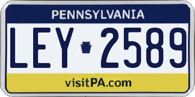 PA license plate LEY2589