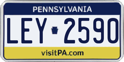 PA license plate LEY2590