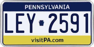 PA license plate LEY2591