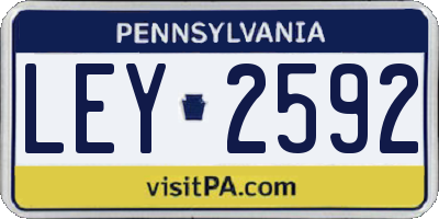 PA license plate LEY2592