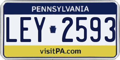 PA license plate LEY2593