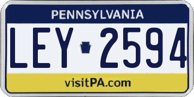 PA license plate LEY2594