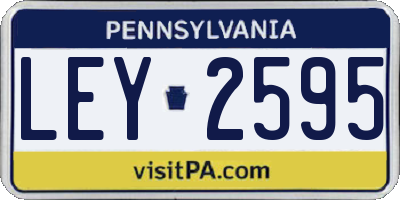 PA license plate LEY2595