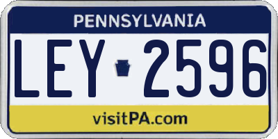 PA license plate LEY2596