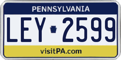 PA license plate LEY2599