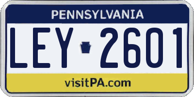 PA license plate LEY2601