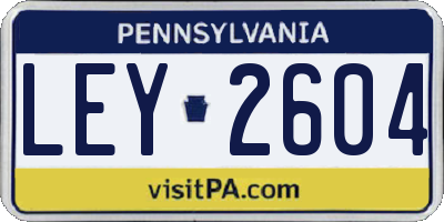 PA license plate LEY2604