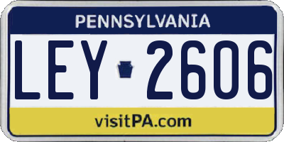 PA license plate LEY2606