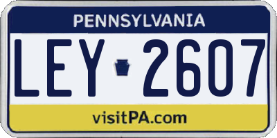 PA license plate LEY2607