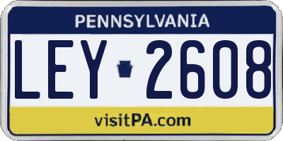 PA license plate LEY2608