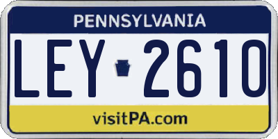 PA license plate LEY2610