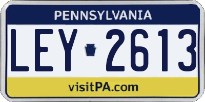 PA license plate LEY2613