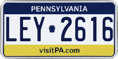 PA license plate LEY2616