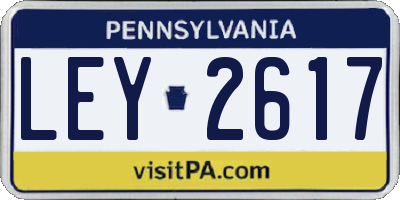 PA license plate LEY2617