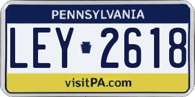 PA license plate LEY2618
