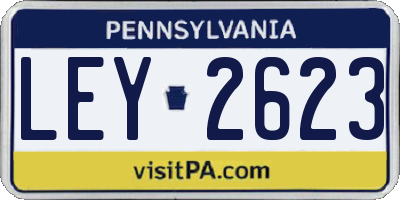 PA license plate LEY2623