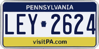 PA license plate LEY2624