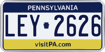 PA license plate LEY2626