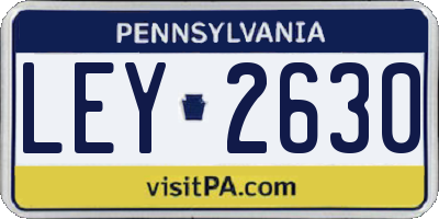 PA license plate LEY2630