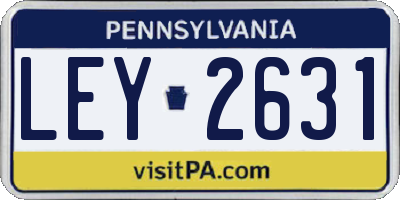 PA license plate LEY2631