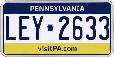 PA license plate LEY2633