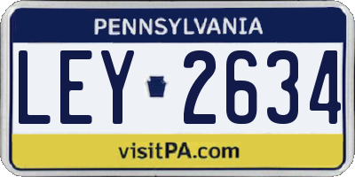 PA license plate LEY2634
