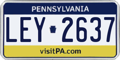 PA license plate LEY2637
