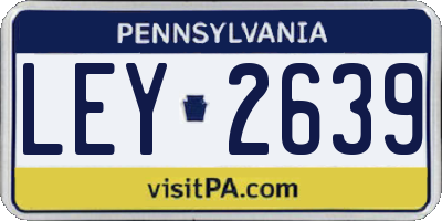 PA license plate LEY2639