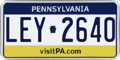 PA license plate LEY2640