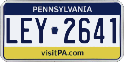 PA license plate LEY2641