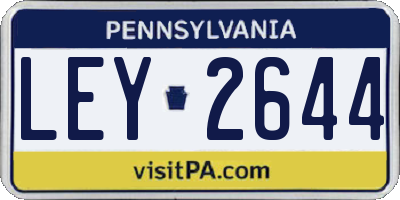 PA license plate LEY2644