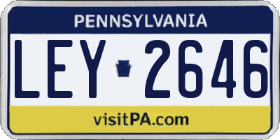 PA license plate LEY2646