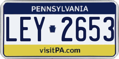 PA license plate LEY2653