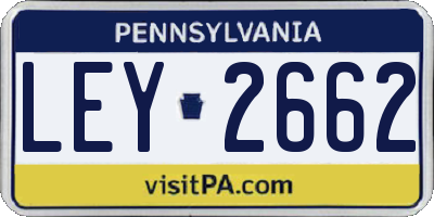 PA license plate LEY2662