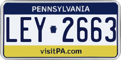 PA license plate LEY2663