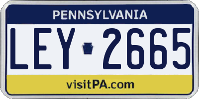 PA license plate LEY2665
