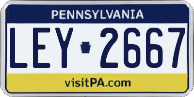 PA license plate LEY2667