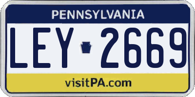 PA license plate LEY2669